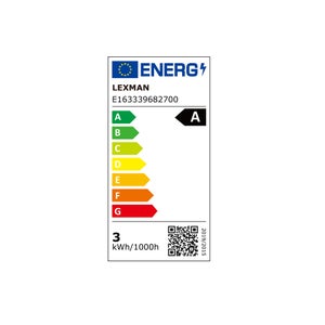 Ampoule led edison verre e27 3w=40w 470lm claire 2700k classe a LEXMAN