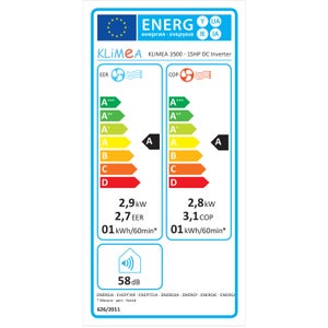 Climatiseur monobloc réversible 15HP KLIMEA 3500W