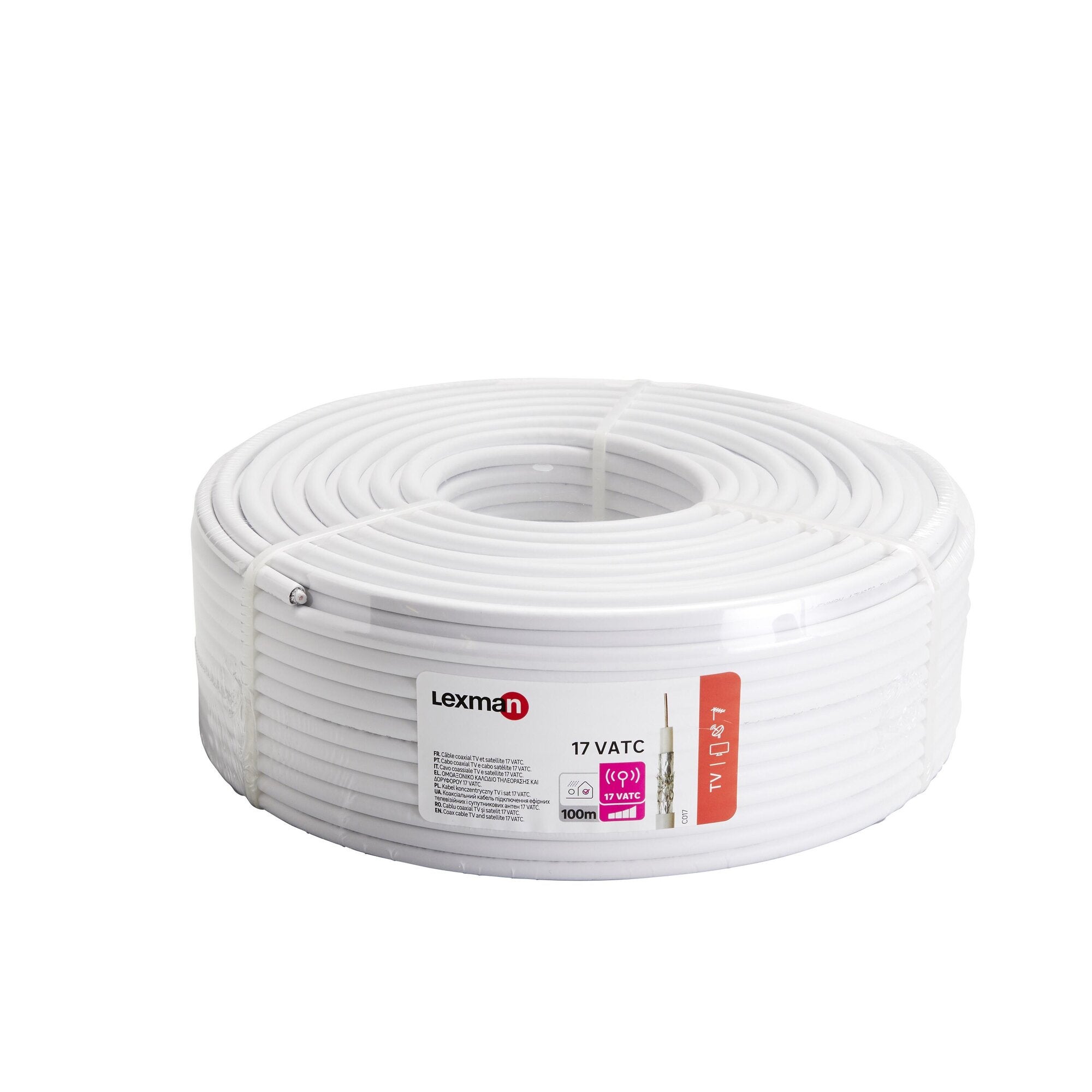 Cordon coaxial 9.5mm, mâle/femelle, 10m + adaptateur, Lexman Leroy Merlin Cordon coaxial 9.5mm, mâle/femelle, 10m + adaptateur, Lexman Leroy Merlin