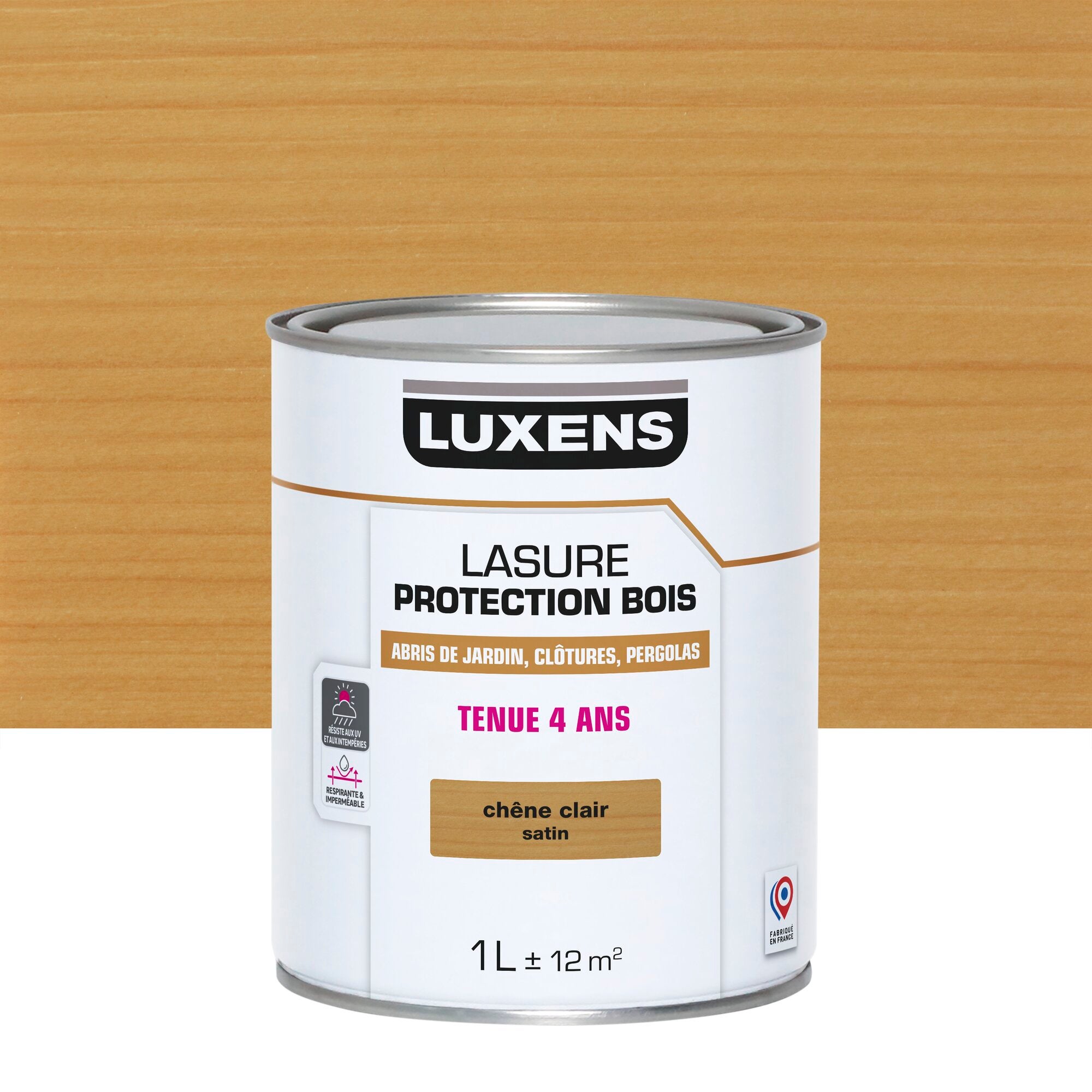 Lasure Bois V33 Aqua-Stop – Chêne Clair Satin, 1 Litre, Pour 6 M²