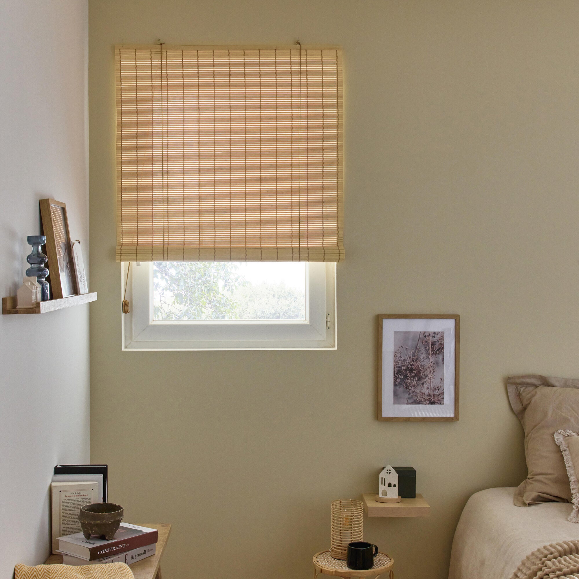 Store Enrouleur En Bambou Naturel Pour Extérieur - Personnalisable (45 à 165 Cm), Occultant, Protection UV - Pour Terrasse, Véranda, Jardin, Tonnelle